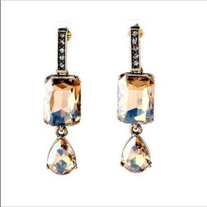 ART DECO INSPIRED TOPAZ CRYSTAL Post DROP EARRINGS 173